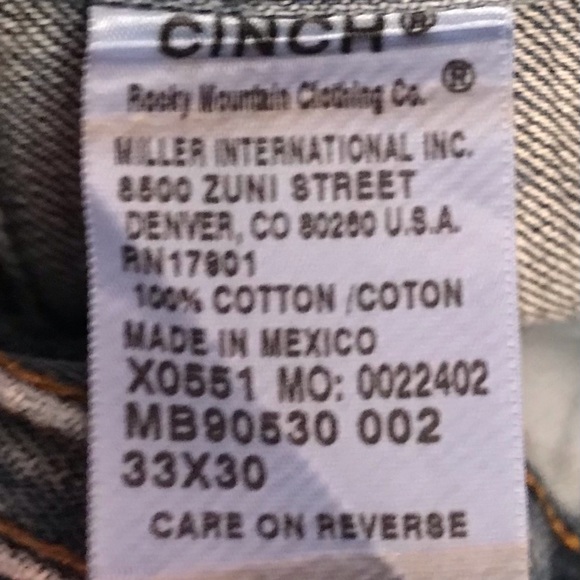 Cinch green label relaxed fit tapered leg mid rise size 33x30 Preowned - Picture 5 of 5